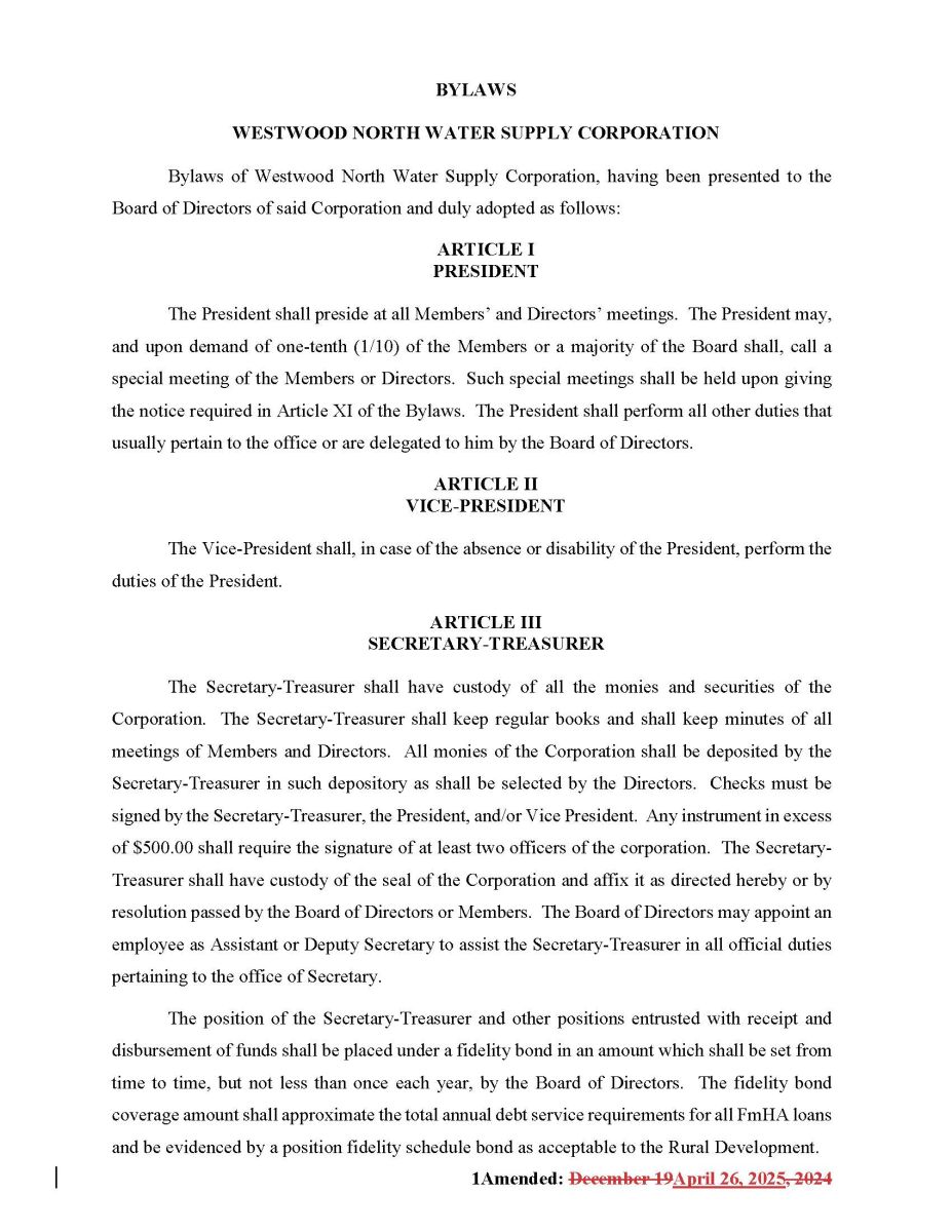 Proposed Amended Bylaws April 2025 PG1