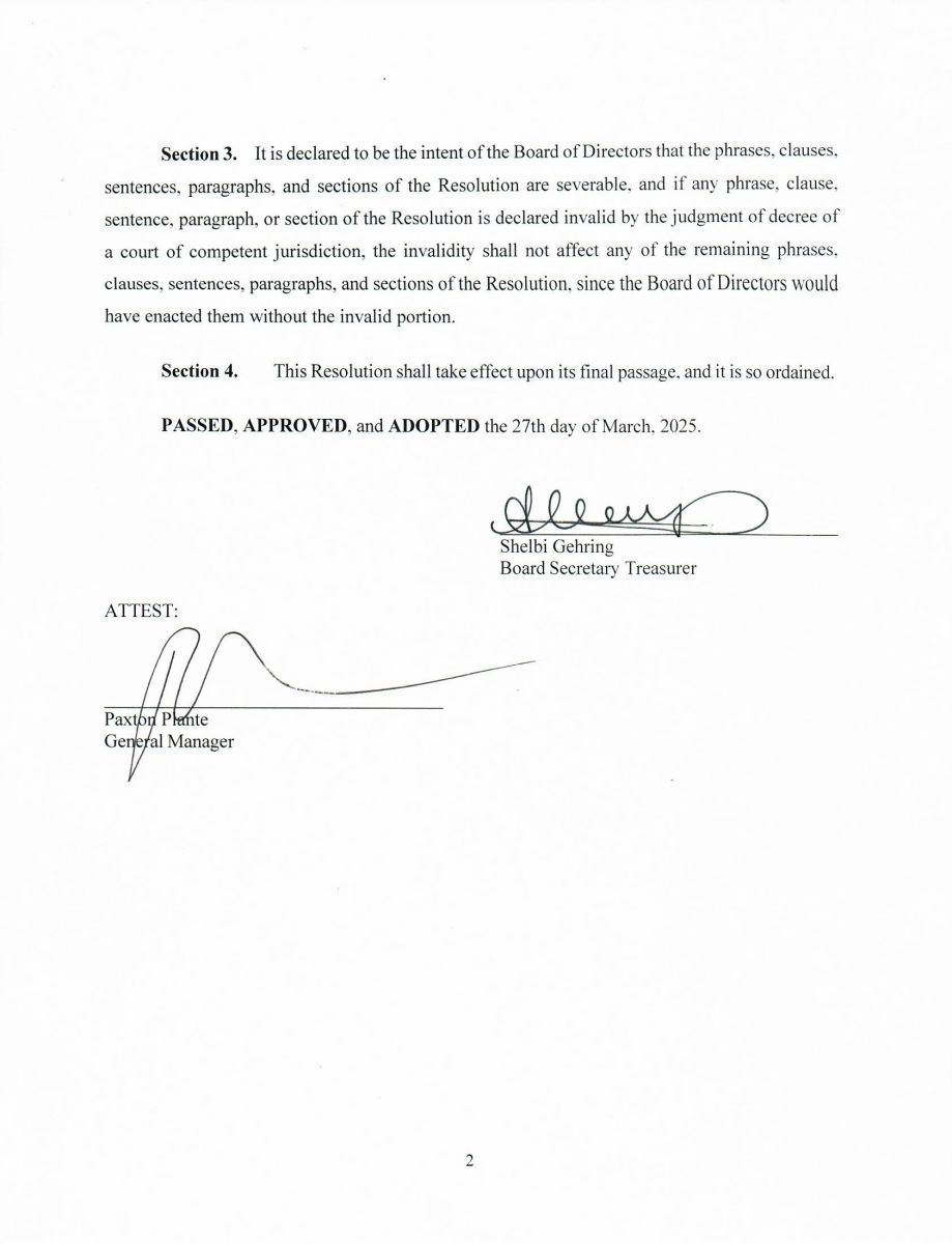 RESOLUTION 2025-01 Declaring Unopposed Candidates Elected and Cancelling the Election PG2